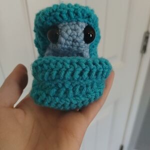 Handmade Blue Crochet Roly Poly Toy